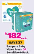 Pampers Baby Wipes Fresh Or Sensitive 6 Pack