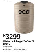 Eco Tanks 2750Ltr Water Tank Beige