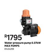 Max Pumps Water Presurre Pump 0.37 kw