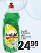 Sunlight Dishwashing Liquid (Regular Only)-750ml Each