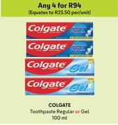 Colgate Toothpaste Regular Or Gel-For Any 4 x 100ml