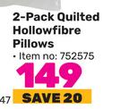 Mainstays 2-Pack Quilted Hollowfibre Pillows