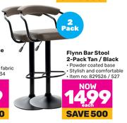 Flynn Bar Stool 2-Pack (Tan/Black)-For 2 Pack