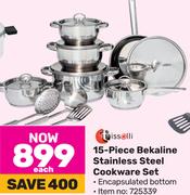 Tissolli 15-Piece Bekaline Stainless Steel Cookware Set-Each