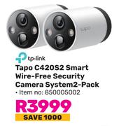 Tp-Link Tapo C420S2 Smart Wire-Free Security Camera System (2-Pack)
