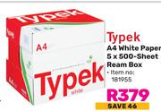 Typek A4 White Paper (5 x 500-Sheet Ream Box)-Per Box