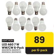 Lightworx LED A60 7W WW/CW 6 Pack-Per 6 Pack