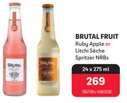 Brutal Fruit Ruby Apple Or Litchi Seche Spritzer NRBs-24 x 275ml
