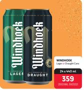 Windhoek Lager Or Draught Cans-24 x 440ml