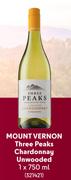 Mount Vernon Three Peaks Chardonnay Unwooded-750ml Each