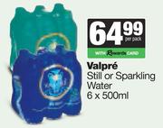 Valpre Still Or Sparkling Water-6 x 500ml Per Pack