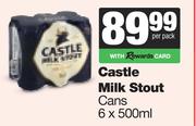 Castle Milk Stout Cans-6 x 500ml Per Pack