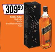 Johnnie Walker Black Label 12 Year Old Blended Scotch Whisky-750ml