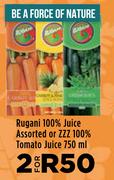 Rugani 100% Juice Assorted ZZZ 100% Tomato Juice 750ml-For 2