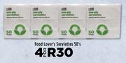 Food Lover's Serviettes-For 4 x 50's