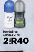 Dove Roll On Assorted-For 2 x 50ml