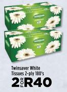 Twinsaver White Tissues 2 Ply 180's-For 2