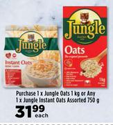 1 x Jungle Oats 1Kg Or 1 x Jungle Instant Oats 750g Assorted-Each