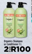 Oragnics Shampoo Or Conditioner-For 2 x 1L