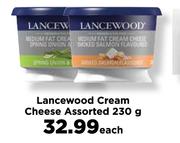 Lancewood Cream Cheese Assorted-230g Each