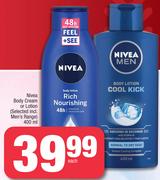 Nivea Body Cream Or Lotion (Selected Incl.Men's Range)-400ml Each