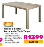 Gold Sun Verona 6 Seater Rectangular Table Taupe 784965