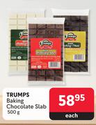 Trumps Baking Chocolate Slab-500g Each