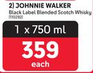 Johnnie Walker Black Label Blended Scotch Whisky-750ml