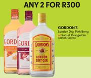 Gordon's London Dry, Pink Berry Or Sunset Orange Gin-For Any 2