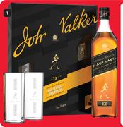 Johnnie Walker Whisky Black 750ml 2 Glass Gift Pack