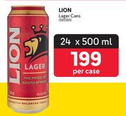 Lion Lager Cans-24 x 500ml Per Case