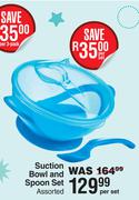 Nuby Suction Bowl & Spoon Set Assorted-Per Set