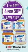 Purity 6 Or 7 Months Jars Assorted-For 4 x 125ml