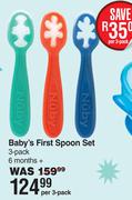 Nuby Baby's First Spoon Set 3 Pack 6 Months+-Per 3 Pack