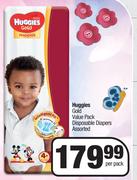 Huggies Gold Value Pack Disposable Diapers Assorted-Each