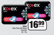 Kotex Maxi Pads With Wings Assorted-8s/10s Per Pack