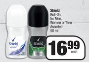 Shield Roll On For Men, Women Or Teen Assorted-50ml Each