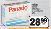 Panado Tablets (Blister Box Or Securitainer)-24s Each