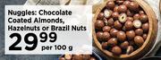 Nuggles: Chocolate Coated Almonds, Hazelnuts Or Brazil Nuts-Per 100g