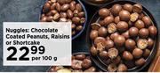 Nuggles: Chocolate Coated Peanuts, Raisins Or Shortcake-Per 100g