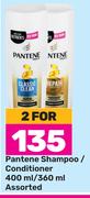 Pantene Shampoo/Conditioner Assorted-For 2 x 400ml/360ml
