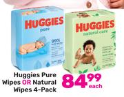 Huggies Pure Wipes Or Natural Wipes 4 Pack-Each