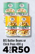 Bis Butter Beans Or Chick Peas-For 4 x 400g