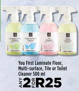 You First Laminate Floor, Multi Surface, Tile Or Toilet Cleaner-For 2 x 500ml