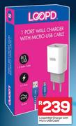Loopd Wall Charger With Micro USB Cable