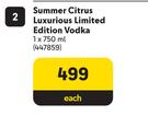 Ciroc Summer Ctrus Luxurious Limited Edition Vodka-750ml Each