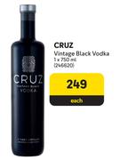 Cruz Vintage Black Vodka-750ml Each