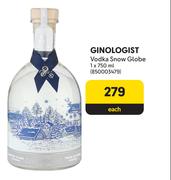Ginologist Vodka Snow Globe-750ml Each