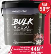 Biogen Bulk 45/150 Rapid Mass Gainer Assorted-4Kg