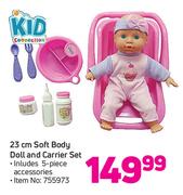Kid Connection 23cm Soft Body Doll & Carrier Set